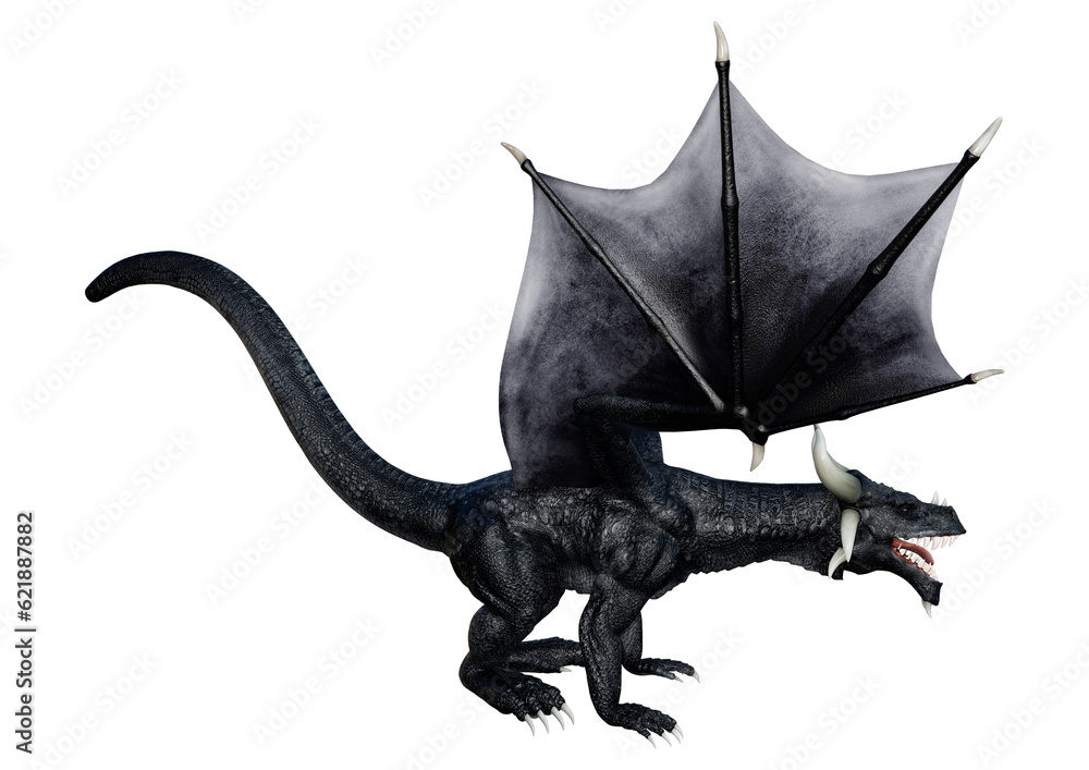 Fototapeta premium 3D Rendering Fairy Tale Dragon on White