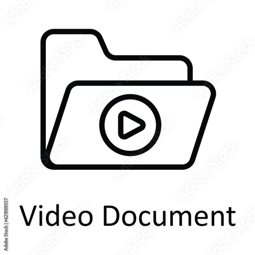 Video Document Vector  outline Icon Design illustration. Online streaming Symbol on White background EPS 10 File  © Optima GFX