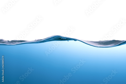 Water surface movement. white background. Movement. Close-up view.
