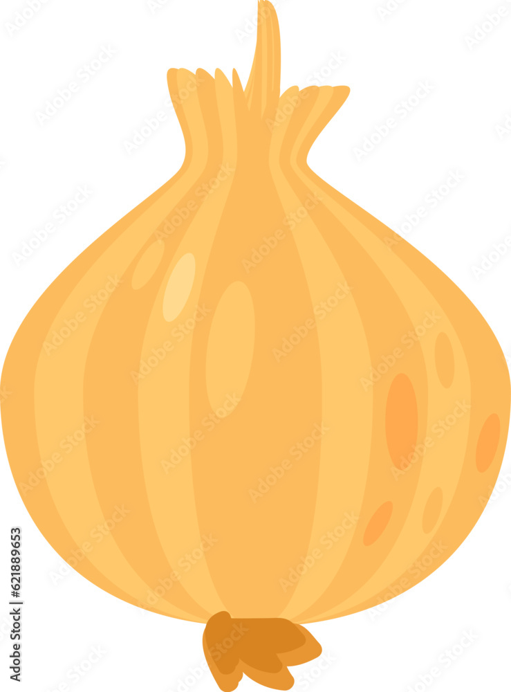 Flat Vegetable Organic Onion Icon Flat Vegetable Organic Onion Icon
