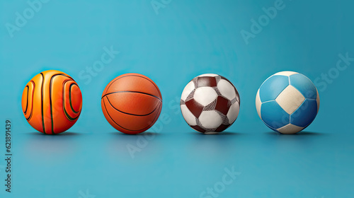 sport, fitness, game, sports equipment and objects concept - close up of different sports balls set from top