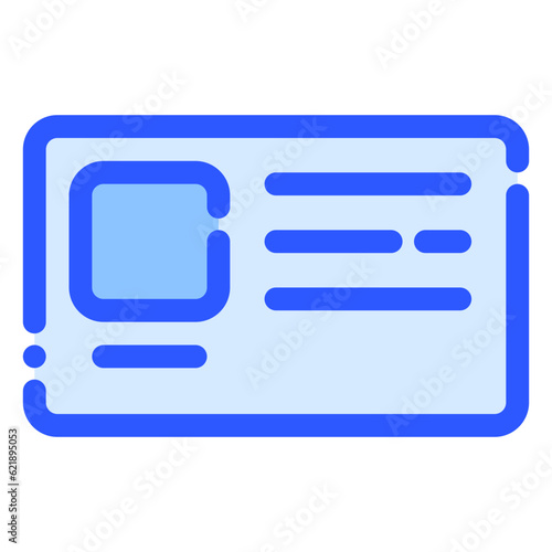 identity card icon in bluetone style