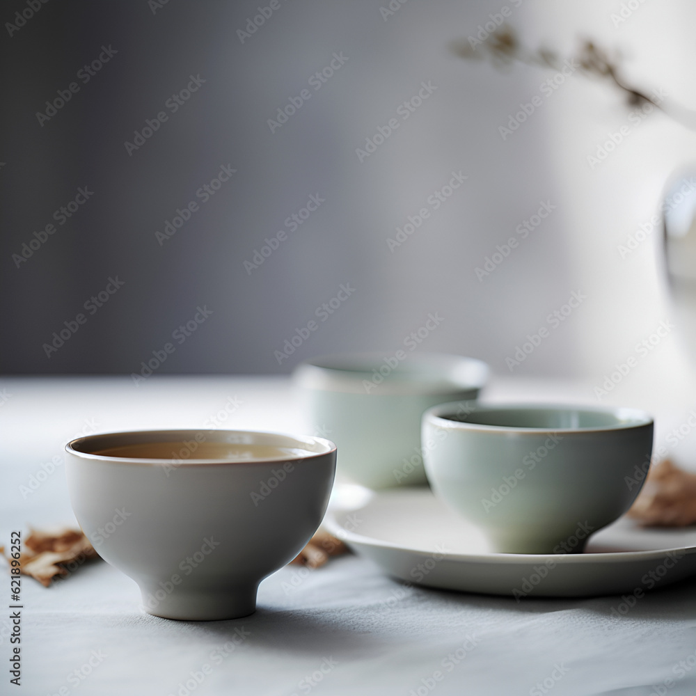 Freshly brewed tea in cup on the table Freshly brewed tea in cup on the table