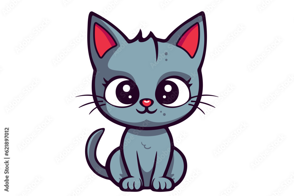 Cute cat clipart, vector illustration. Cartoon kitten icon and logo. Fun kitty sticker, design element, trendy print image. Cute cat clipart, vector illustration. Cartoon kitten icon and logo. Fun kitty sticker, design element, trendy print image.