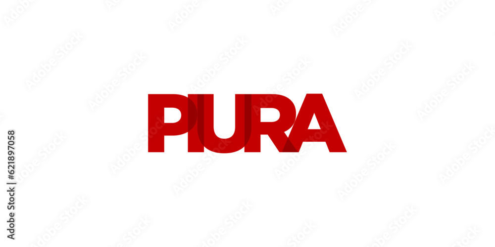 Piura in the Peru emblem. The design features a geometric style, vector illustration with bold typography in a modern font. The graphic slogan lettering. Piura in the Peru emblem. The design features a geometric style, vector illustration with bold typography in a modern font. The graphic slogan lettering.