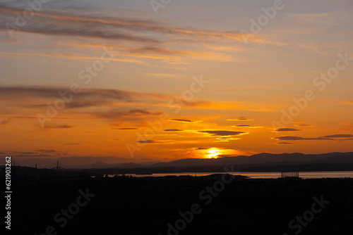 Sunset at Firth of Forth in Scotland