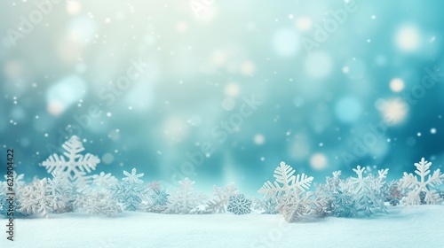 Blue Christmas snowflakes background, Generative ai © Deep Ai Generation