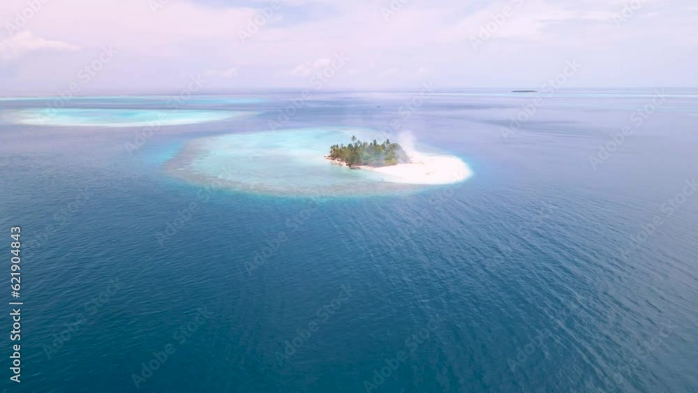 Aerial view of islands with white beach and blue ocean, Baa Atoll, Maldives. Aerial view of islands with white beach and blue ocean, Baa Atoll, Maldives.