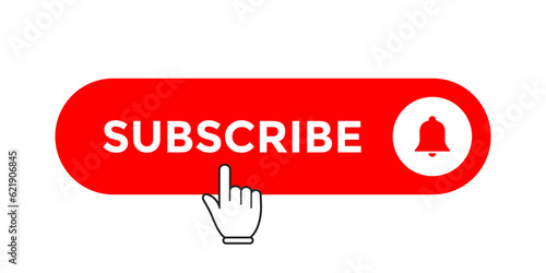 Subscribe button icon vector. Subscription element for promotion