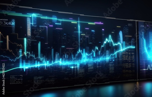 Digital Hologram Chart Bussines Background  Technology Background Series 