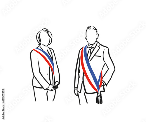maires homme et femme représentants des communes et villes françaises