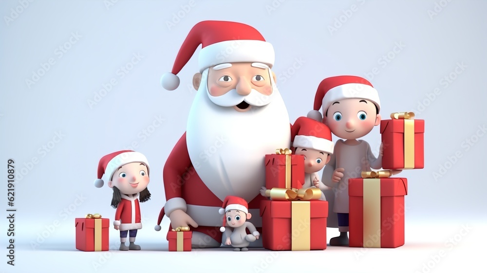 Santa Claus with a huge bag delivering gifts at snow fall. Merry Christmas,Seasonal Christmas poster,illustration Santa Claus with a huge bag delivering gifts at snow fall. Merry Christmas,Seasonal Christmas poster,illustration