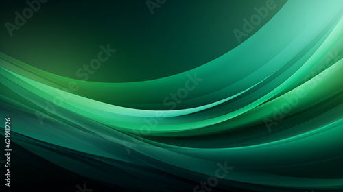 Green wave stripes. Bright Natural background. Generative Ai