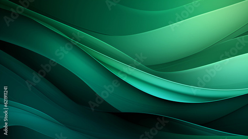 Green wave stripes. Bright Natural background. Generative Ai