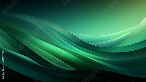 Green wave stripes. Bright Natural background. Generative Ai
