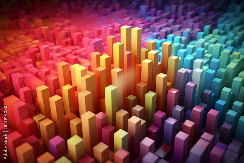 Obraz premium 3d data presentation. Data presented in diagram, illustration created by generative ai technology 