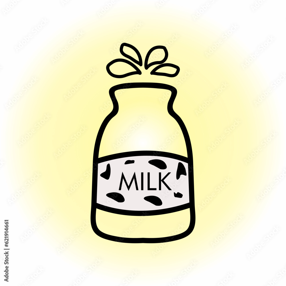 milk bottle logo vector illustration isolated on white background milk bottle logo vector illustration isolated on white background