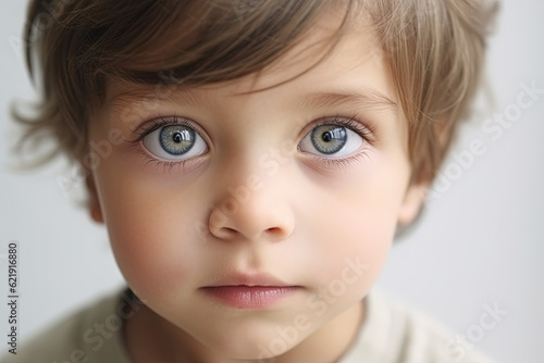 portrait of cute child with big eye. Generative Ai