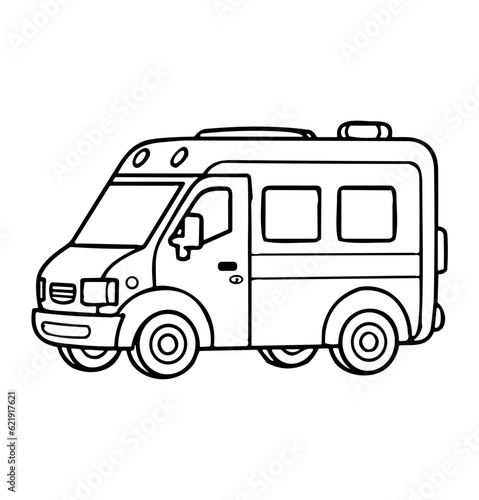 Ambulance coloring page - Coloring book for kids