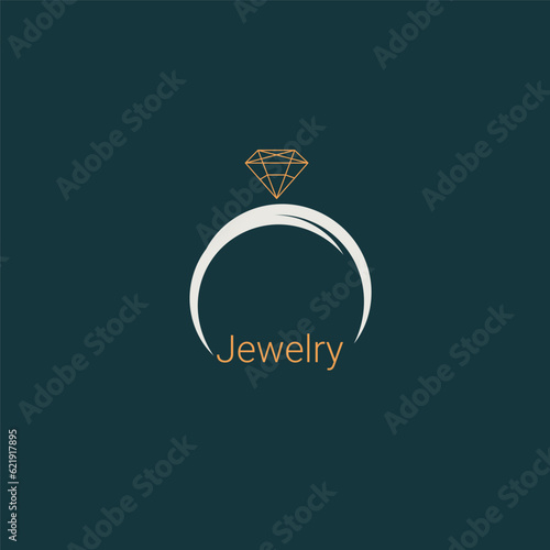 diamond ring logo vector. jewelery company logo photo