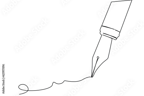 One line hand writing continuous line drawing hand with pen line art illustration
