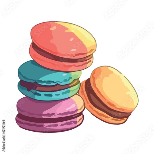 Gourmet macaroon dessert stack, sweet icon