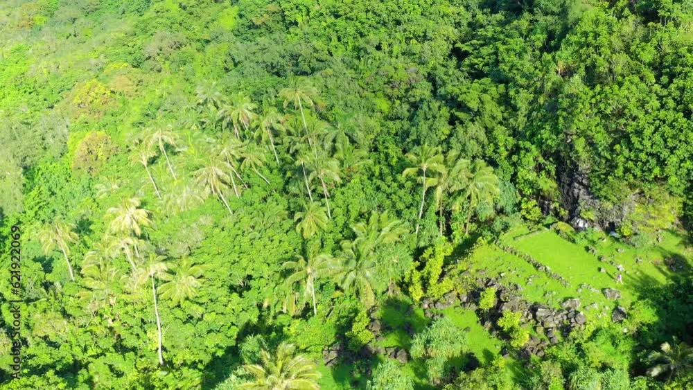 Aerial drone view of Ke'e Beach, Na Pali Coast, Kauai, Hawaii, United States. Aerial drone view of Ke'e Beach, Na Pali Coast, Kauai, Hawaii, United States.