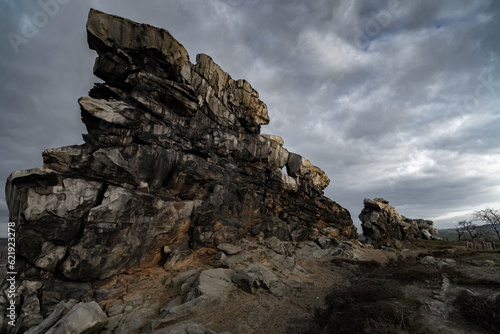 Stone wall with dramatic sky