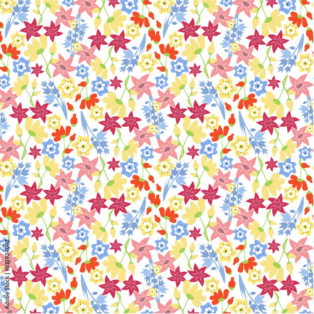Colorful cartoon seamless vector pattern