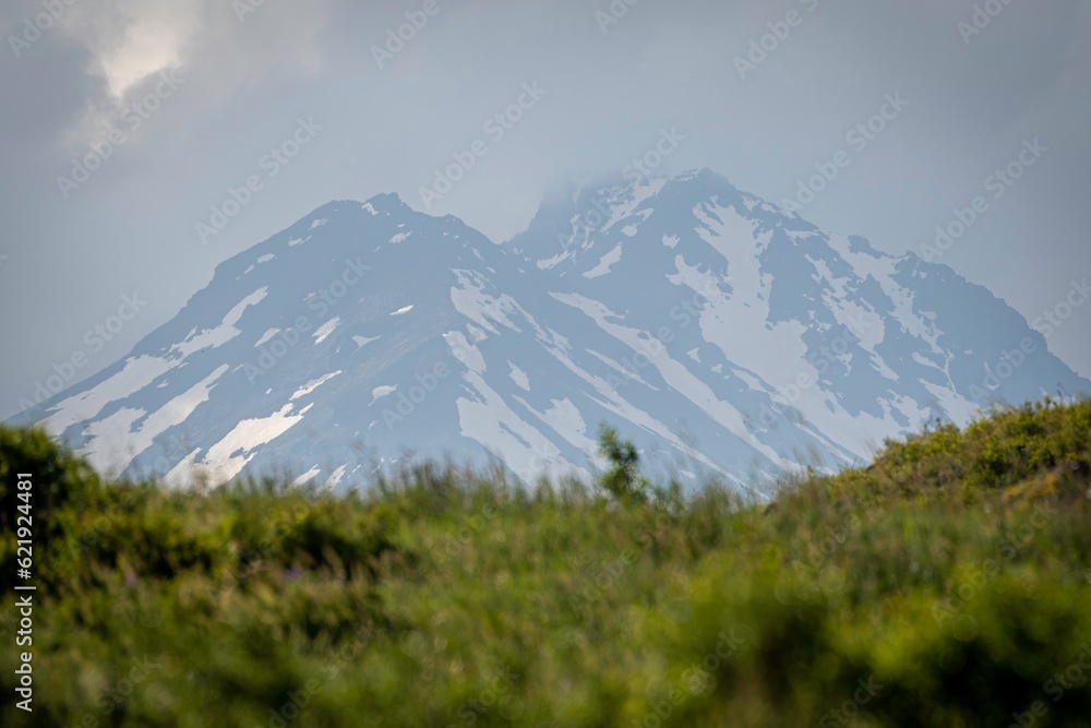 Fototapeta premium Beautiful Ararat Mountain view and surrounding landscape- the symbol of Armenia culture and pride