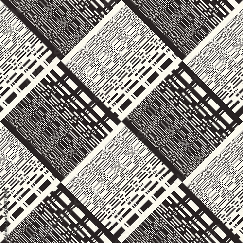 Monochrome Glitch Effect Textured Checked Pattern