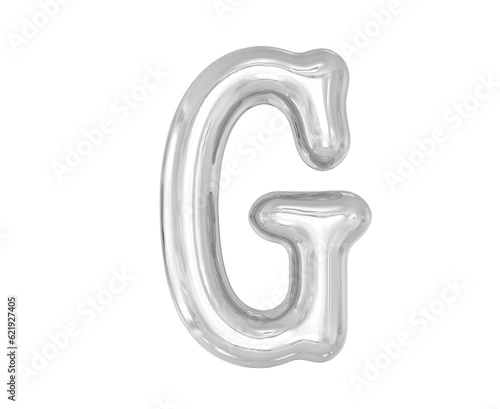 Letter G Silver 3D Render