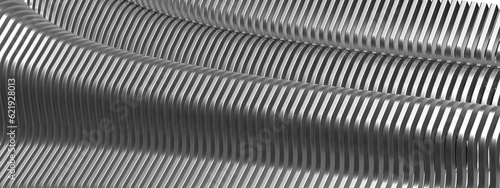 Mesh of many cylinders Hard surface futuristic entertainment Gray abstract, elegant and modern 3D rendering image