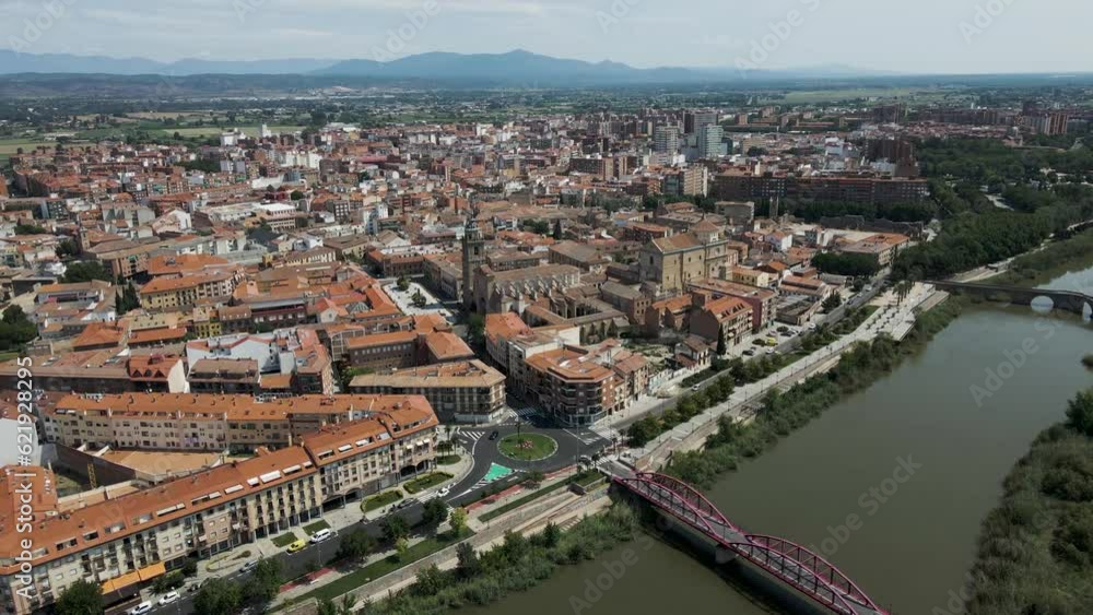 Aerial view of Talavera de la Reina, a small town along the Tagus river in Toledo district, Spain. Aerial view of Talavera de la Reina, a small town along the Tagus river in Toledo district, Spain.