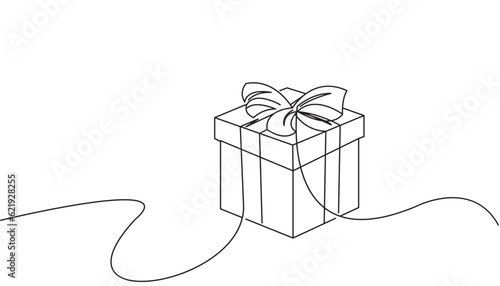 gift box birthday line art style vector eps 10