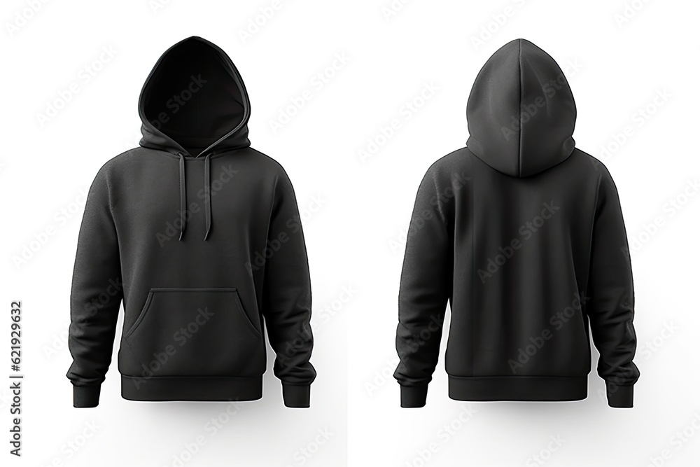 black hoodie jacket mockup. black hoodie jacket on a white background