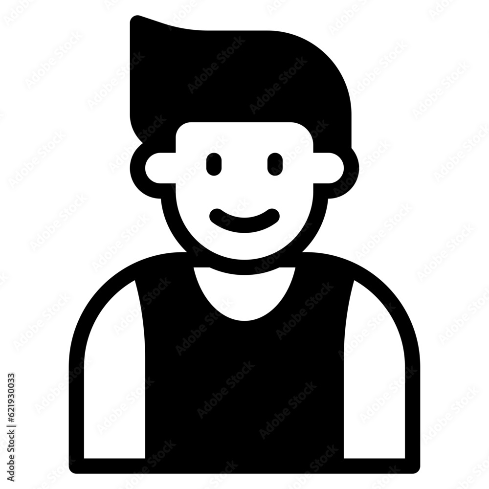 Boy avatar glyph style icon Boy avatar glyph style icon