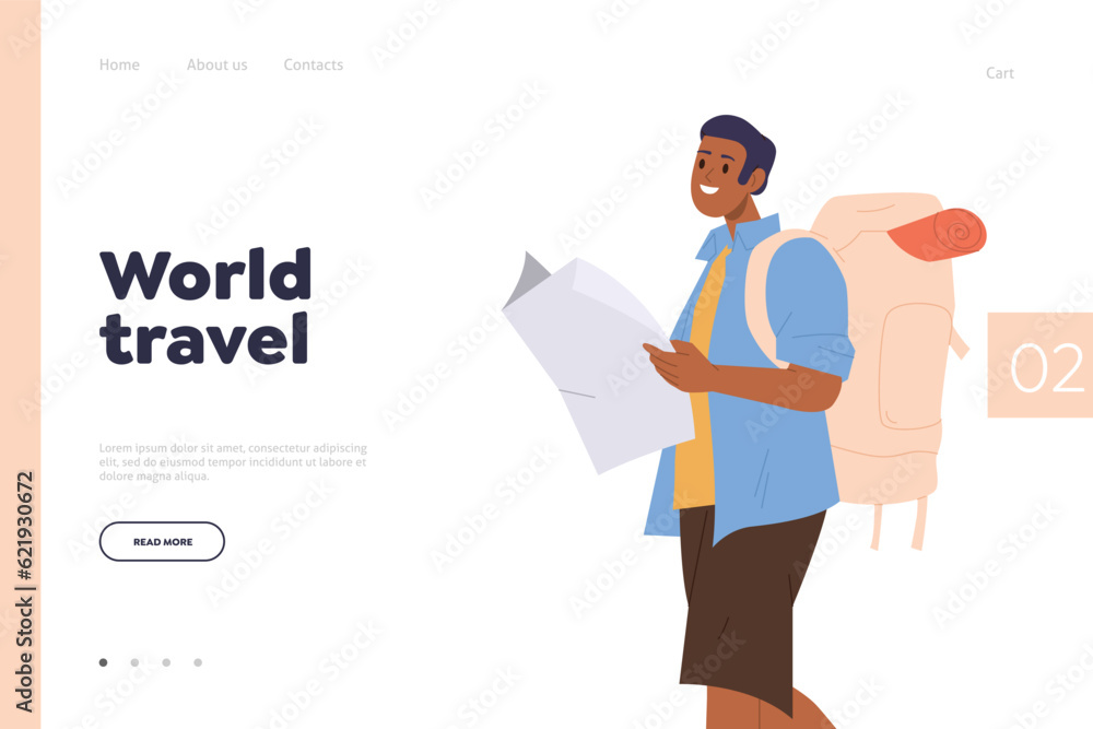 Φωτογραφία Landing page design travel agency website template advertising world travel trip