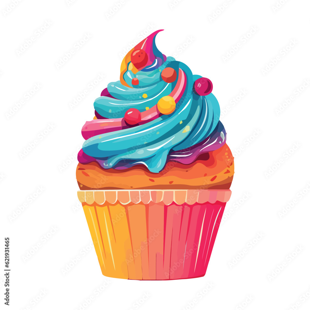 Sweet cupcake creamy and sprinkles Sweet cupcake creamy and sprinkles