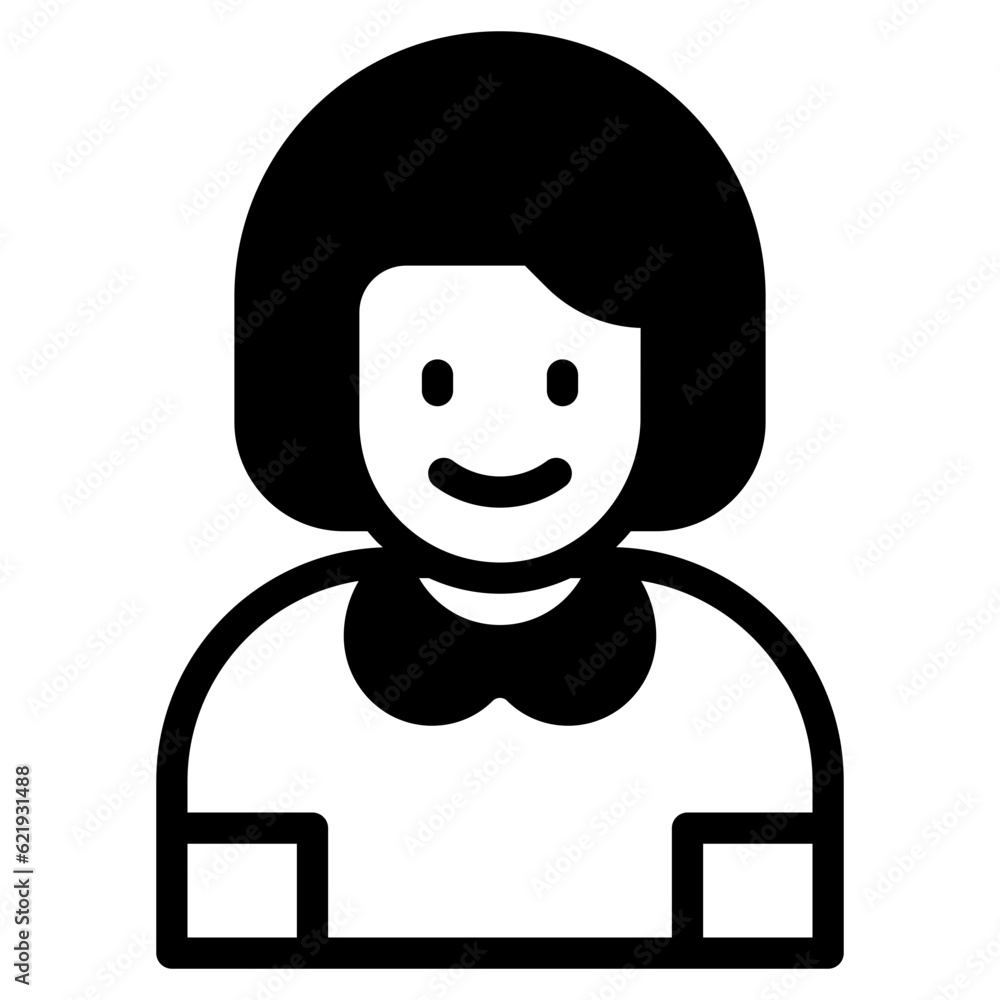 Girl avatar glyph style icon Girl avatar glyph style icon