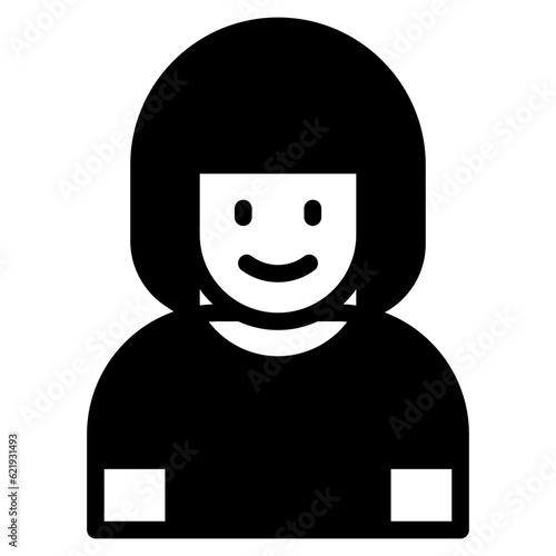 Girl avatar glyph style icon