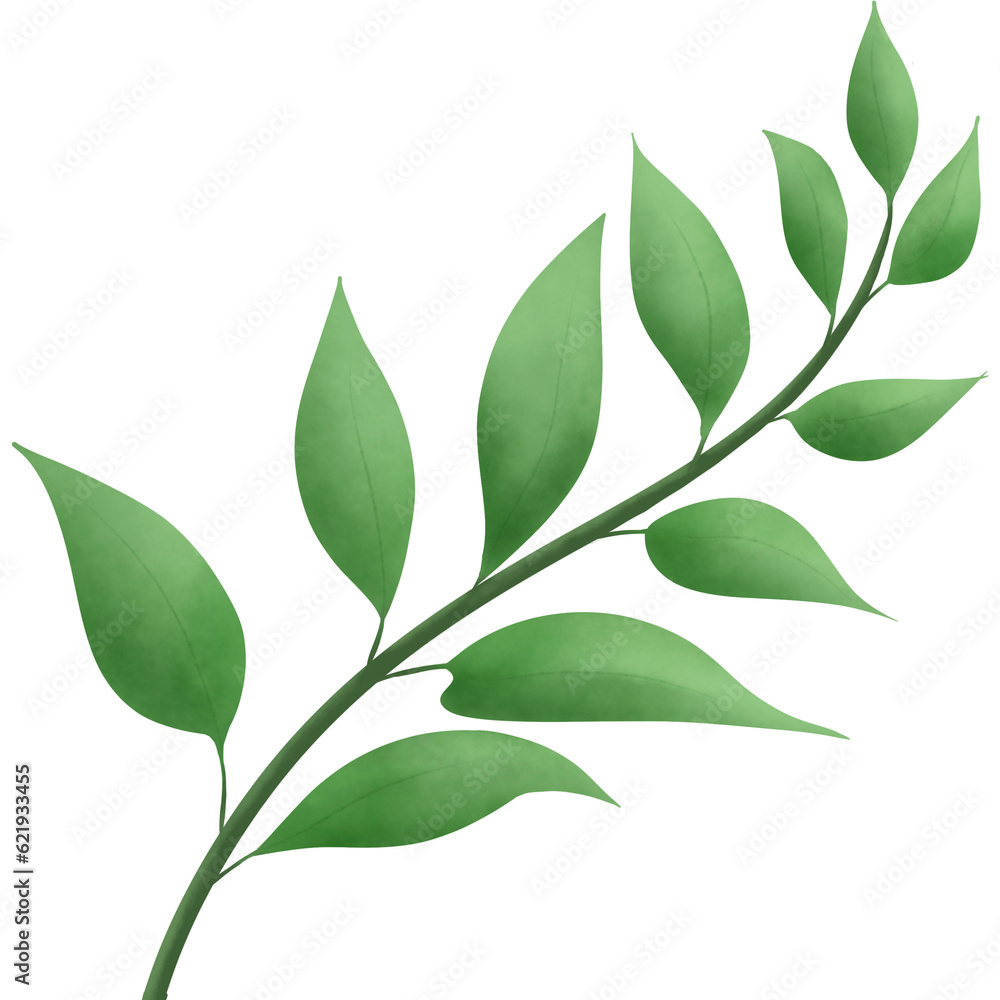 Greenery elements trees leaves.designed for digital use decoration, website, page and general digital work