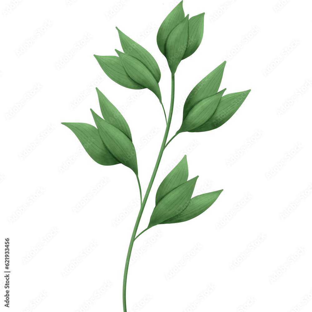 Greenery elements trees leaves.designed for digital use decoration, website, page and general digital work