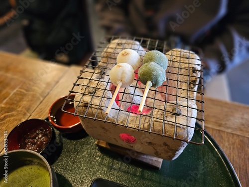Dango is one of the most iconic wagashi, or Japanese sweets, that could exist. Japanese dangos are round dumplings made from glutinous rice flour (mochiko) on a bamboo skewer. 