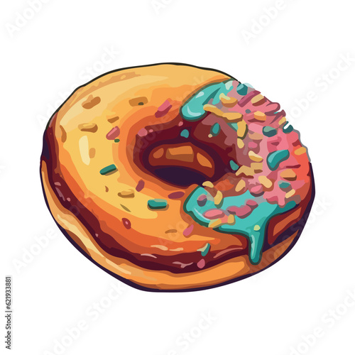Sweet chocolate donut and sprinkles icon