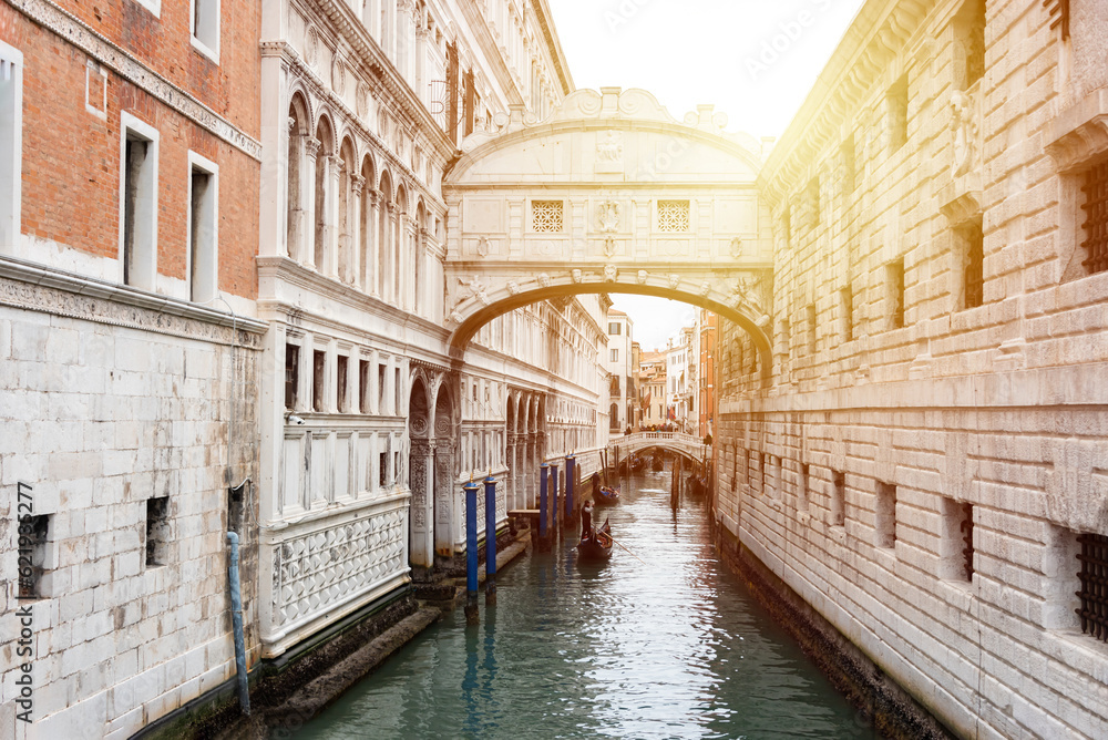 Bridge of Sighs over narrow canal in Venice, Italy Bridge of Sighs over narrow canal in Venice, Italy