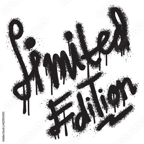 Limited edition. urban graffiti slogan print. graffiti Limited edition text sprayed in black over white. vector illustration.