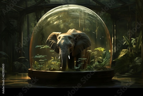 Enchanted Enclosure: Baby Elephant's Midjourney
