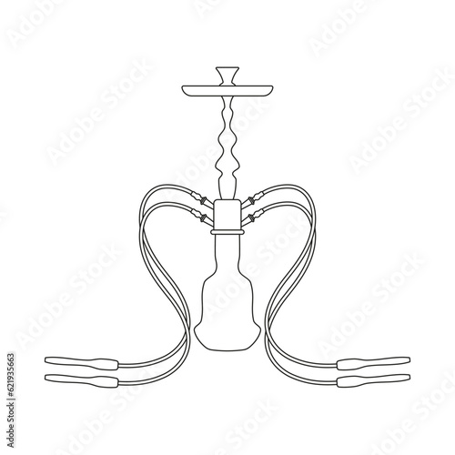 Hookah icon in the form of a flat pattern on a white background.