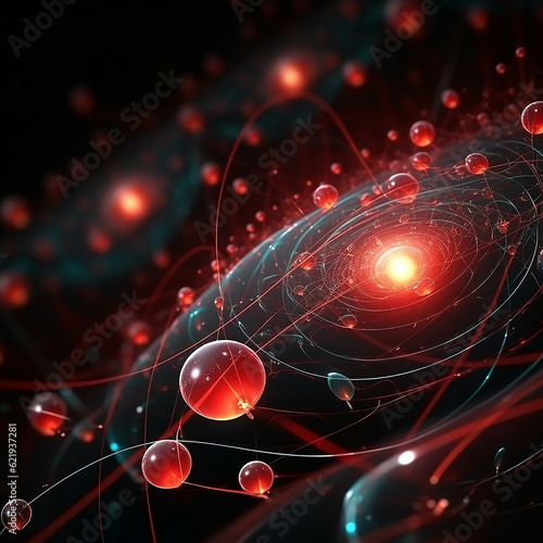  cells under a microscope. Biological concept. molecules, Close up. 3d rendering 